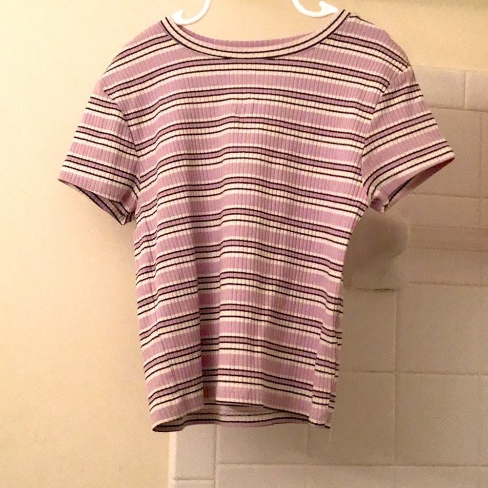 H&M purple stripe top